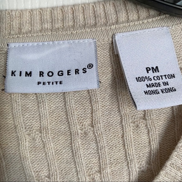 VINTAGE BASIC OATMEAL V NECK SWEATER - Picture 3 of 5